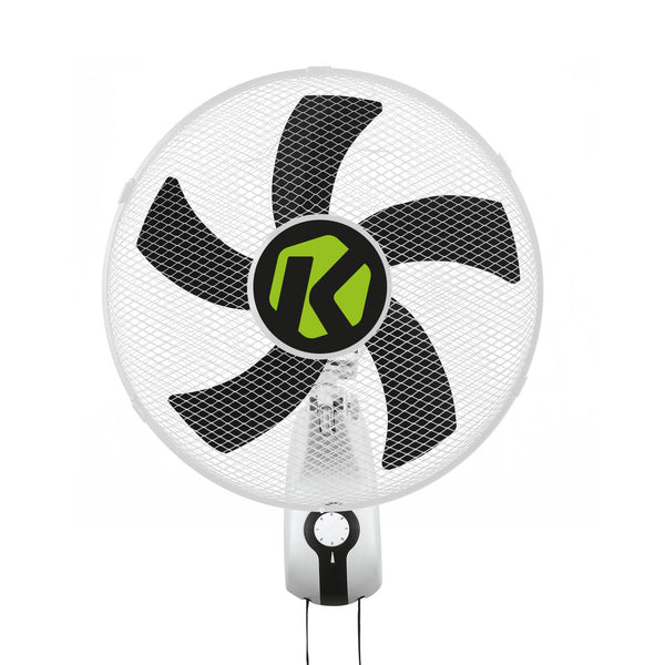 Krystal 16" 5 Blade Wall Fan - 3 speed Oscillating Wall Mounted - GrowPro Hydroponics Ltd