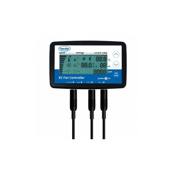 Can Q-Max EC LCD Fan Controller & Power Cable - GrowPro Hydroponics Ltd