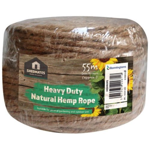 ShedMates Heavy Duty Natural Hemp Rope 55m - GrowPro Hydroponics Ltd
