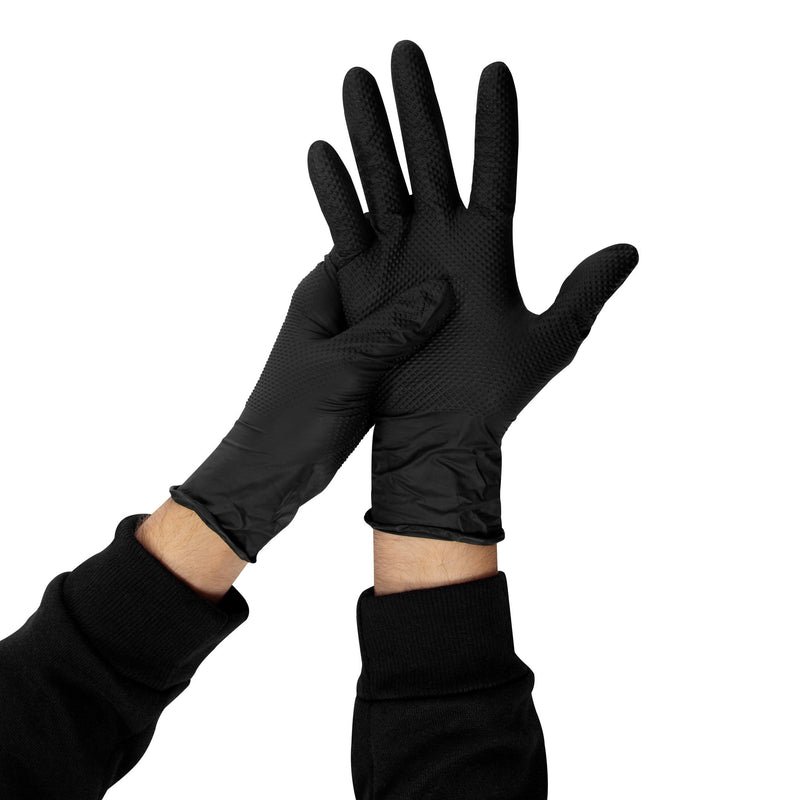 Titan Grip Diamond Textured Black Nitrile Gloves (Box of 50) - GrowPro Hydroponics Ltd